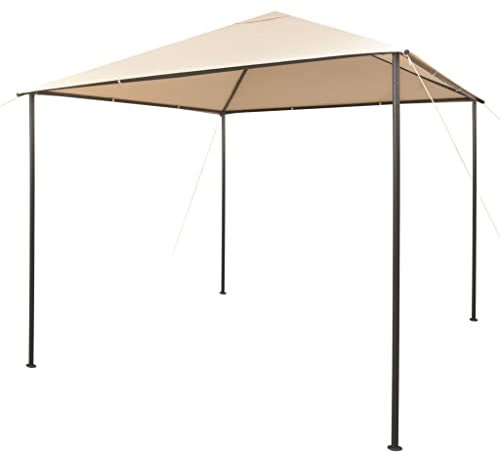 CINDERFUL Chapiteau Tente 3 x 3 m Beige Acier Structures extérieures