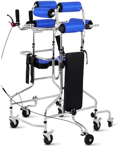 Gehhilfe für Senioren Gehgestell mit Rädern, robust, mit 8 Rädern, aufrechtem Sitz und Bremsen, höhenverstellbar, Hilfe für erwachsene und ältere behinderte Schlaganfallpatienten