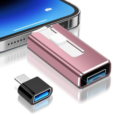 Clé USB pour iPhone 128 Go, [Certifié MFi] Clé USB 4 en 1 avec port Lightning, USB, USB-C, port micro USB, clé USB 3.0 pour iPhone/iPad/téléphone Android, ordinateur portable/PC, sans application