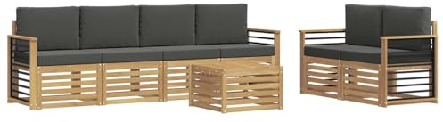vidaXL Sofagarnituren Massivholz Akazie, Garten, modernes, haltbares Outdoor-Sofa, Lounge-Möbel, Terrassensitzgruppe, bequem und stylish