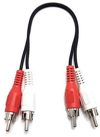 MainCore 25cm long 2x RCA Male to 2x RCA Male Stereo Audio Cable for Turntables, Mixers, Home Audio, Surround Sound, CD/DVD Player's, Subwoofer's etc