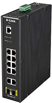 D-Link DIS-200G-12S 12-Port Layer2 Smart Managed Gigabit Industrial Switch (10x 10/100/1000Mbit/s TP (RJ-45) Port, 2x SFP Port, Wand-/Hutschienenmontage)