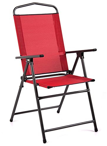Dajar Patio Klappstuhl Klappsessel Madera Gartenstuhl klappbar Hochlehner Gartensessel Campingstuhl 52 x 64 x 104 cm rot