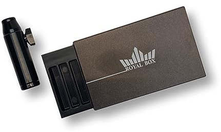 M&M Smartek Royal Box - Scatola con tubicino e dosatore per tabacco da fiuto disponibile in diverse varianti (colore nero)