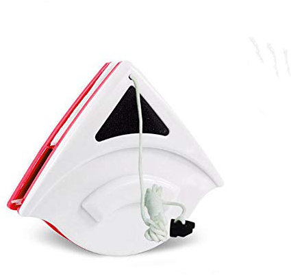 Double-Sided Window Cleaner Glass Wiper Magnetic Cleaning Tools, Glider Washing Glass Cleaning Brush for High-Rise Double Glazed Windows Thickness 0.5-1 (15-24mm) (Red)