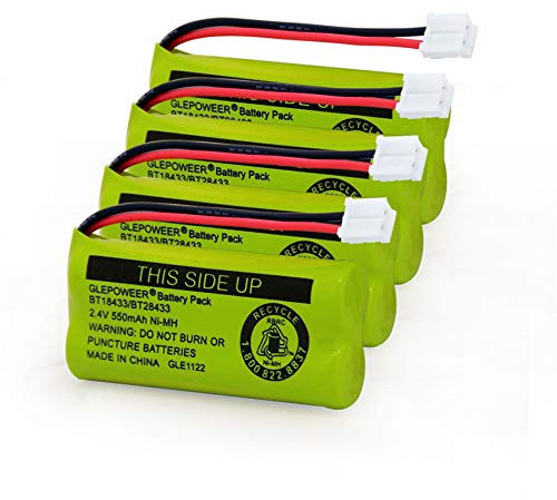 2.4V Rechargeable Battery Compatible with Phones BT18433 BT184342 BT28433 BT284342 BT-8300 BATT-6010 BT1011 BT1018 BT1022 BT1031 89-1326-00-00/89-1330-01-00/CPH-515D(4 Pack)