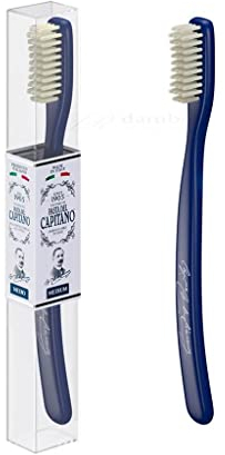 Pasta del Capitano 1905, Vintage-Zahnbürste mit mittelgroßen Borsten, Reproduktion der Originalversion, erreicht die schwierigsten Ecken, 100% Made in Italy, Blau