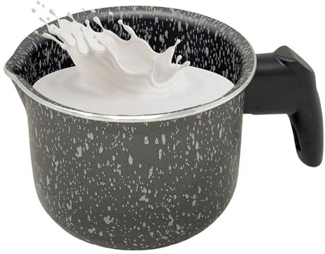 NAMAI - Pentolino Latte, Diametro 10 CM, Alluminio Antiaderente, Manico Ergonomico, Effetto Pietra, Pratico e Resistente, Made In Italy (10 CM)
