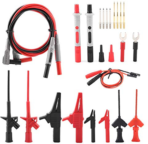 Kit di cavi di prova multimetro, 24 pezzi P1300E multifunzione sostituibile multimetro sonda set di cavi di prova per multimetro morsetto metro