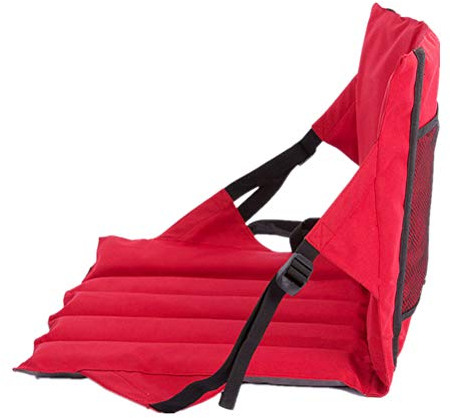 KRUIHAN Outdoor Sitzkissen Faltbar mit Rückenlehne,Verstellbare Leicht Klappstuhl für Outdoor-Sportarten und Unterwegs,Camping,Strand,Wandern,Stadion,Picknick,Rot