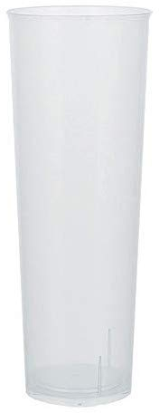 TELEVASO - 500 unidades - Vaso Tubo 300 ml Reutilizable Ligero - Polipropileno (PP) - Color traslúcido - Vaso ecológico Libre de BPA, Ideal para cerveza, cubatas, agua