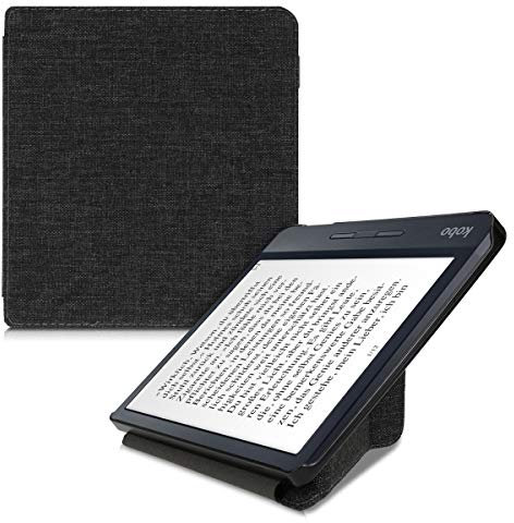 kwmobile Custodia leggìo Compatibile con Kobo Libra H2O - in Tessuto con Chiusura Magnetica - Smart Cover con Funzione appoggio