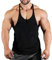 Männer Gym Stringer Singlet Stretchy Bodybuilding Workout Tank Top Baumwolle Pure Schwarz M