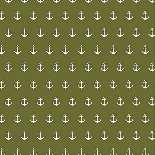 ® Baumwollstoff Anker Olive Webware Meterware Popeline OEKOTEX 150cm breit - Ab 0,5 Meter