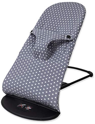 Babyline Boesgris Bezug für Babybjörn Balance, Soft und Bliss (Grauer Stern), Unisex