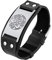Bandmax Herren Faux Lederarmband schwarz verstellbare Manschette Armband mit Porträt des retro Muster Faux Leder Armkette Armschmuck für Männer für Geburtstag Jubiläum