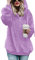 iWoo Kapuzenpullover Damen Langarm Teddy-Fleece Sweatshirt Pullover Superweich Teddy Mantel Sweatshirt Warm Hoodie(Lila,L)