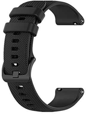 Huwokxix 22mm Watch Strap Compatible with Fossil Gen 5 Carlyle/Julianna/Garrett/Sport, Silicone Replacement Band (Black)