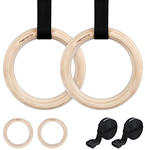 MSPORTS Turnringe im Paar Premium Holz Gymnastikringe Ringe Turnen Outdoor 28mm oder 32mm Für Sport Fitness Training Professionell