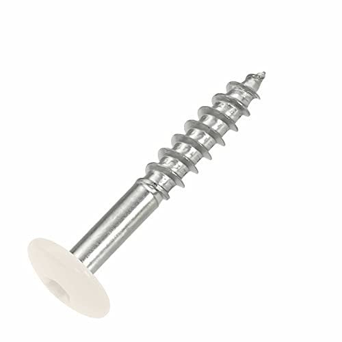 SCREW REBEL Fassadenschrauben 4,8x32 TX20 - RAL 9010, Reinweiß - 100 Stück Edelstahl A2 Trespo