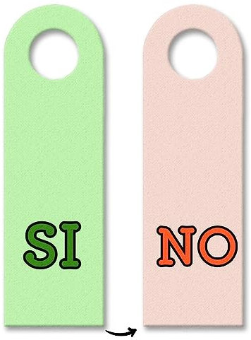 Türhänger auf italienisch Si-No in hellgrün-hellrot Italien Italia Bella Italia Türhänger Sprache Porta Türe Eintreten Draussen bleiben