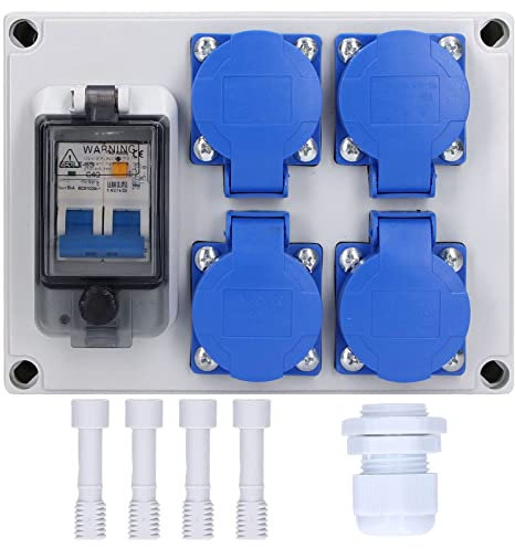 Enchufe de Pared ABS Impermeable Tomacorrientes de Doble Receptáculo 200‑250V Caja de Toma de Corriente Alemana para Uso en Interiores Y Exteriores