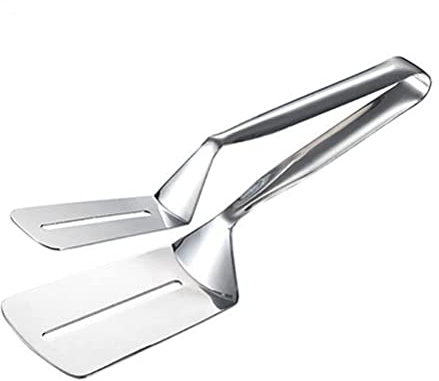 Bozaap Clip de Pala de Doble Cara, Pala de Acero Inoxidable para freír Pescado, Pinzas de Clip de Comida multifunción, Pinzas para bistec, Pala frita, Barbacoa, Herramientas para Hornear