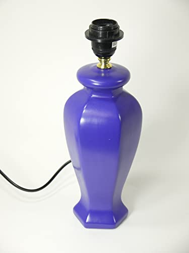 Dapo Tischleuchtenfuß Keramik mit Fassung E27 Lampengestell H:35cm Ersatz-Lampen-Fuß für Tischlampe (Violett)