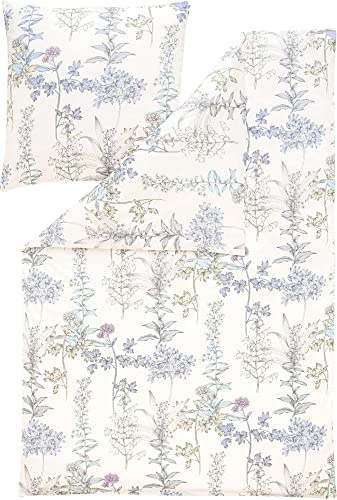 ESTELLA Mako Interlock Jersey Bettwäsche Alisa bleu 1 Bettbezug 155 x 220 cm + 1 Kissenbezug 80 x 80 cm