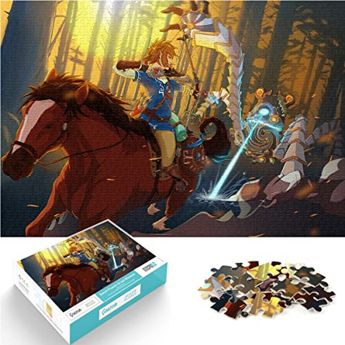 puzzles 1000 pieces zelda legend jigsaw puzzle adults kids jigsaw difficulty puzzles breath of the wild puzzle educational toy games family decoration 38x26cm