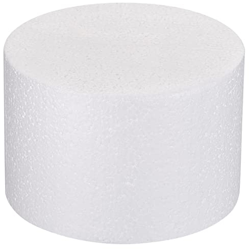 sourcing map Round Foam Cake Dummy 4 Inch x 6 Inch(HxD) Circle Dummy Cake Set for Wedding Cakes, Birthday Cakes, Crafts, and Window Displays