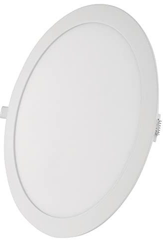 EMOS LED Panel 12,5 W, runde 1000 lm Einbauleuchte, Deckenleuchte in Weiß mit Durchmesser 17 cm, extra flach, Einbautiefe 2,1 cm, Lichtfarbe warmweiß 3000 K, inkl. LED-Treiber