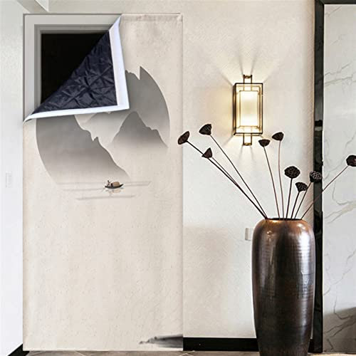 Liveinu Isolant Thermique Isolation Porte Rideau De Porte Isolant Coton Rideau d'occultation Coupe-vent Imperméable Isolation Phonique Un Panneau 80x200cm Style 10