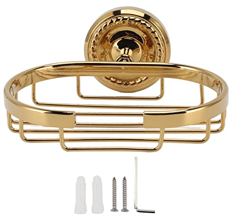 Wall Mounted Metal Soap Holder Soap Dish Sponge Holder Antique Soap Basket for Bathroom Shower Kitchen Screw Installation Gold Copper Stainless Steel