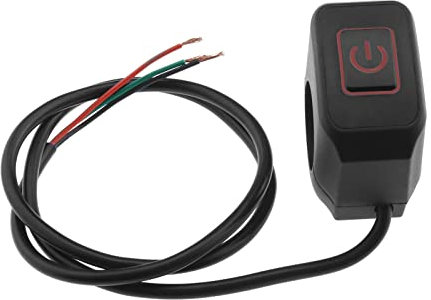EMSea Interruttore Manubrio Moto 22mm 7/8 Pollici Manubrio Controllo Fari Interruttore a Pulsante Interruttore On/off Impermeabile 12V con Indicatore LED Rosso