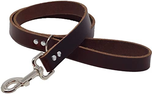 Ashford Ridge Hundeleine aus Vollnarbenleder, Antikbraun, klein (1 m)