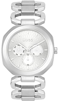 Hugo Multi Zifferblatt Quarz Uhr für Damen mit Silbernes Edelstahlarmband - 1540149