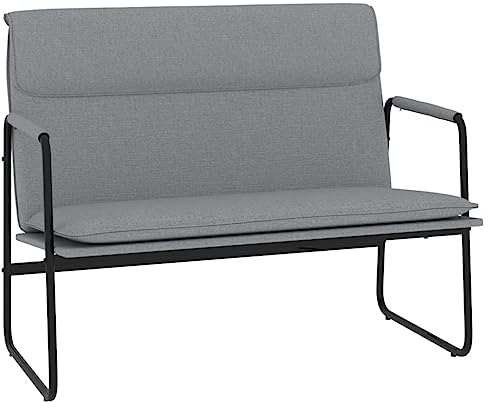 vidaXL Sitzbank mit Rückenlehne Polsterbank Flurbank Bank Wohnzimmer Sofa Polstersofa Esszimmerbank Garderobenbank Hellgrau 100x64x80cm Stoff