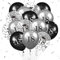 Luftballon 18. Geburtstag Deko 15 Stück Schwarz Silber Ballons-18 Jahre Geburtstagsdeko Happy Birthday Deko Latex Konfetti Ballon für Männer Frauen 18. Jubiläum Geburtstag Party Dekoration 12Zoll