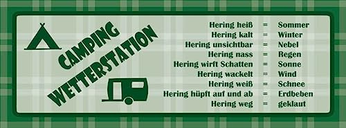 vianmo Holzschild 10x27 cm Camping Wetterstation Outdoor Deko Geschenk Holz Schild