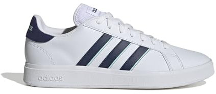 adidas Herren Grand Court Base 2.0 Shoes Schuhe, Cloud White/Dark Blue/semi Flash Aqua, 44 EU