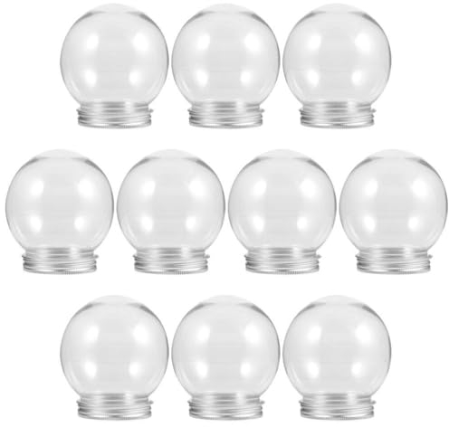 Yardwe 10 Stück DIY-Schneekugeln 150 Ml Transparent Wiederverwendbare Kunststoff-Schneekugeln Set Mit Schraubverschluss Für DIY-Bastelarbeiten Weihnachten Heimdekoration