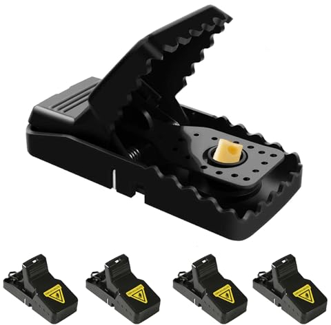 Mmyzao Mausefalle Nicht Tödlich,4er Set Profi Mausefalle Schlagfalle,Wiederverwendbar Rattenfallen,Rattenfalle mit Abnehmbarem Köderbecher für Küche,Haus,Draußen und Garten
