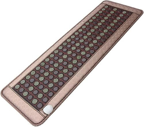Jade Far Infrared Heating Pad,Bio Crystal Heat Mat,Infrared Heat Therapy Healing,Natural Jade And Tourmaline Stones Heating Mats Adjustable Timer & Temperature For Back Pain And Cramps