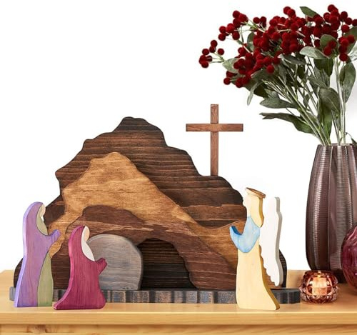 Generic -Szene, Holzdekoration, handgefertigtes Jesusgrab, Szene