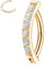 Opal Bauchnabelpiercing Chirurgenstahl Bauchnabelpiercing Schmuck Gold Nabelring Bauchnabelknopf Ring 14G Bauchnabel Clicker Ring Niet Reverse Curved Navel Barbell Reverse Navel Ringe 10mm