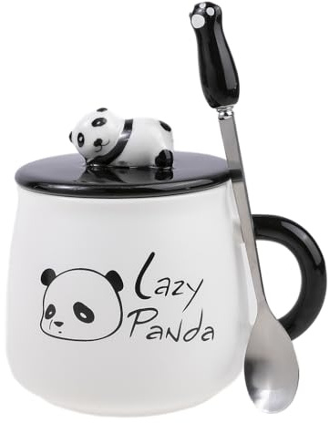 lachineuse Coleccionista Panda – Panda perezoso – con tapa y cuchara – Capacidad: