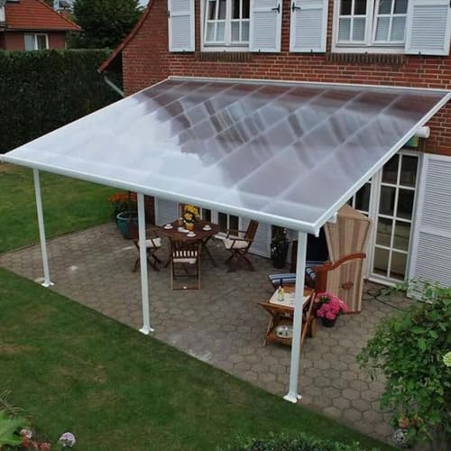 Klare Polycarbonat-Kunststoffplatte, 2 mm schlagfeste Dachplatten, UV-Schutz, regensichere Gewächshausabdeckung, für Gewächshäuser, Schuppen, Carports, Hütten, Zwinger (1 m x 8 m (3,28 x 26,