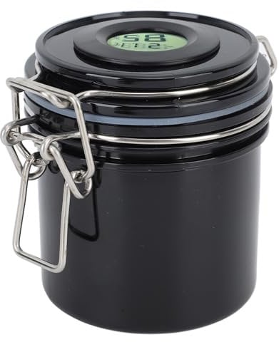 Eyelash Glue Storage Tank, 250ml Sealed Leak Proof Eyelash Extension Glue Jar Storage Tank with Thermometer Hygrometer, Airtight Lash Glue Holder Tank, Eyelash Extension