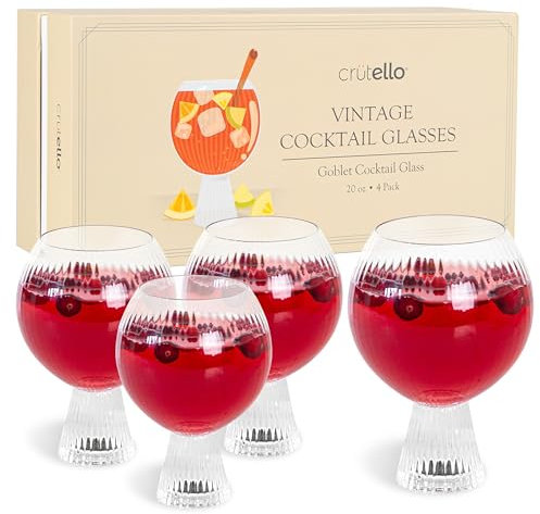 Crutello Aperol Lot de verres à spritz | Verres à cocktail de 118 à 473,6 g, verres à gin tonic, verres à sangria ou verres à spritz Aperol, verres à cocktail uniques, cadeau Aperol Spritz